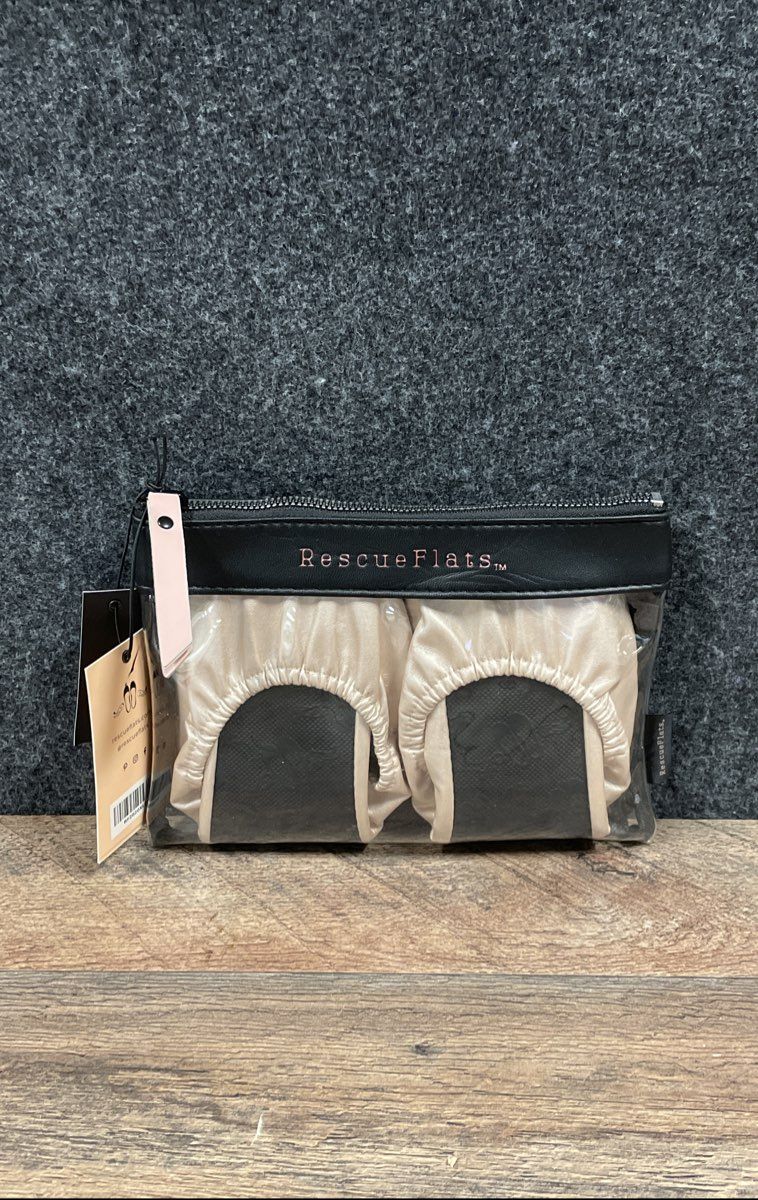 Rescue Flats Rose Gold Foldable Ballet Flats Women's Size 12-13 XL NWT
