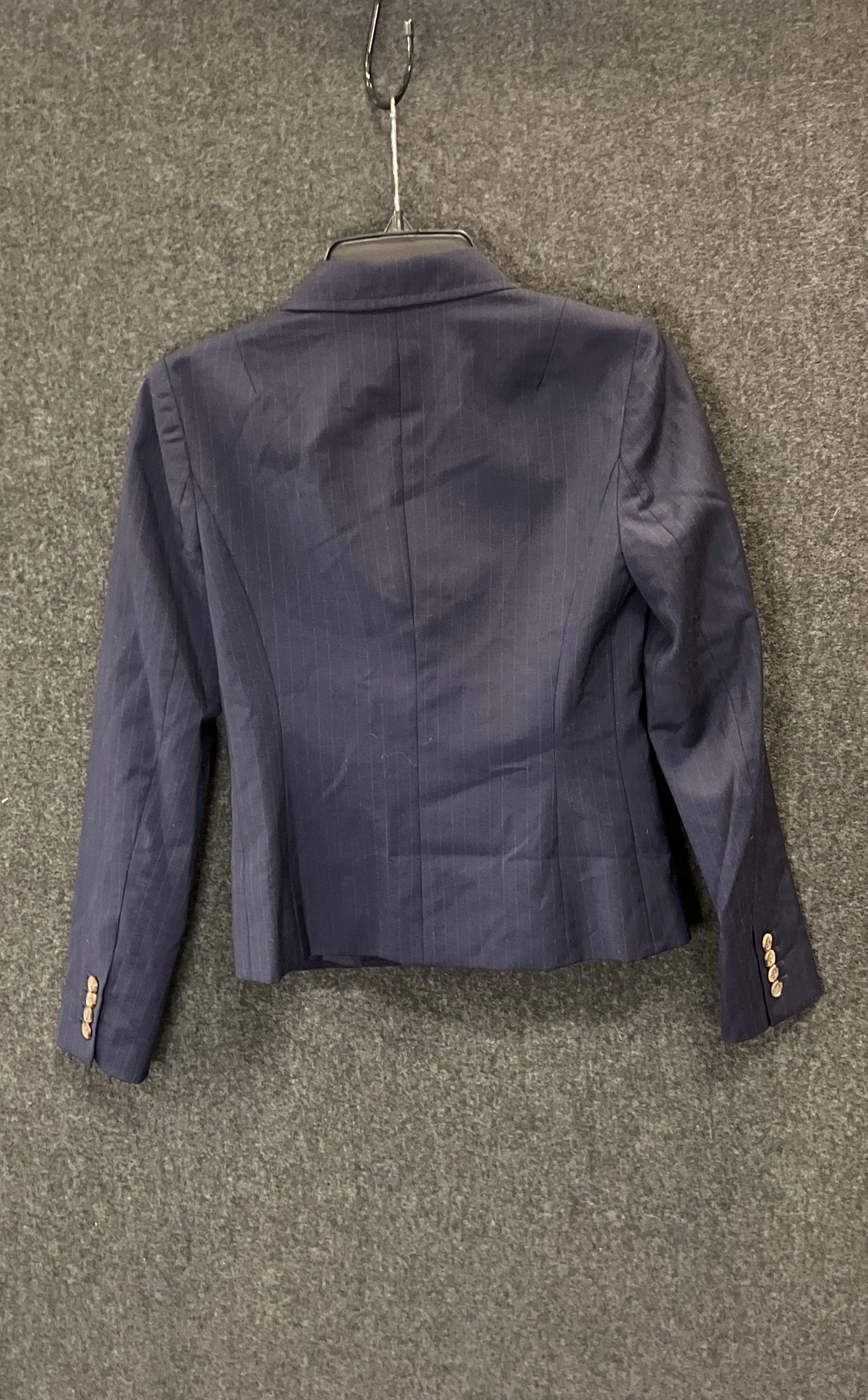 J.Crew Women's Navy Blue Pinstripe Suiting Blazer Jacket Size 0