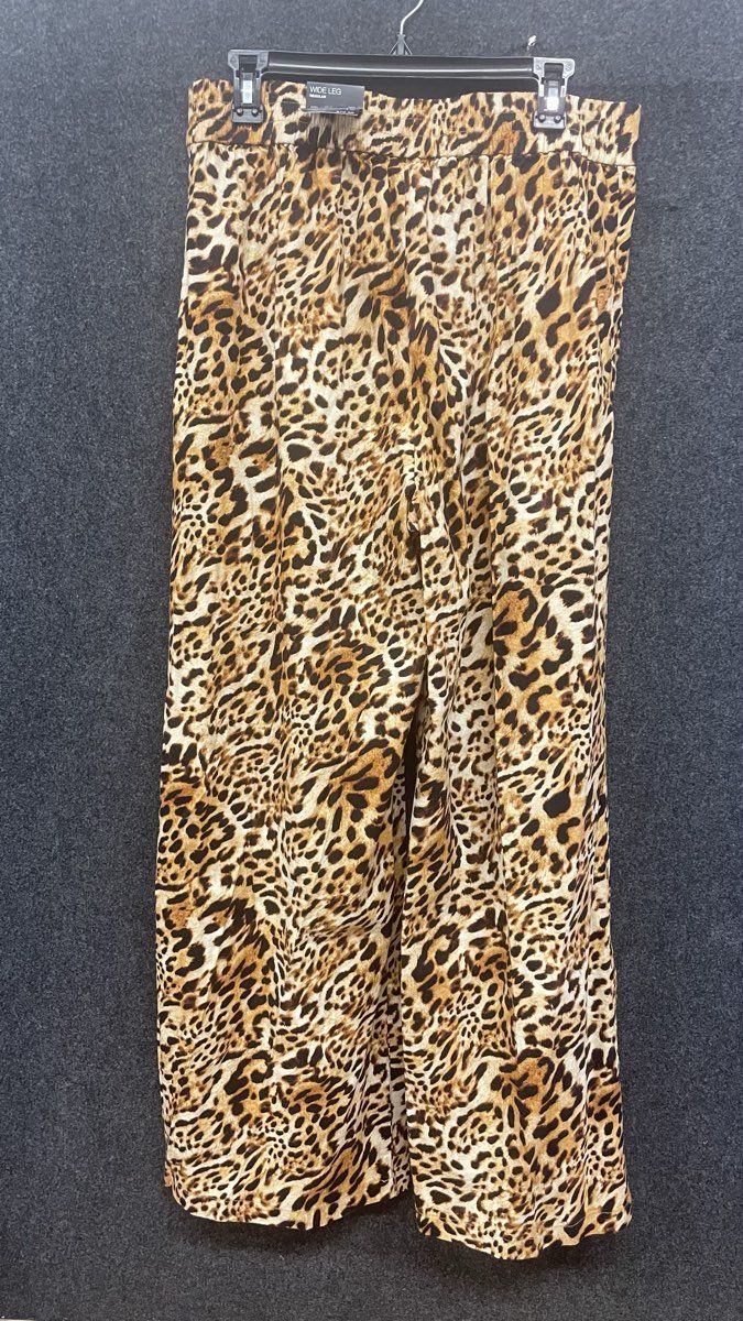 INC International Concepts Women's Leopard Wide Leg High Rise Pants NWT Sz 12