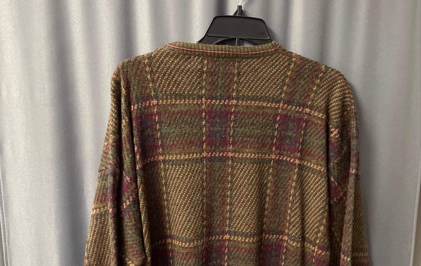 Vintage 90s John Ashford Men's Green Plaid Wool Blend Sweater Made Italy Sz L