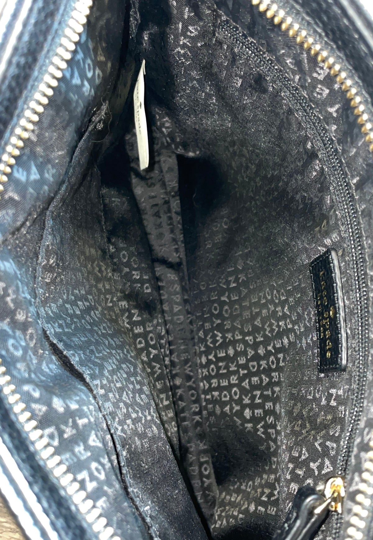 Kate Spade New York Black Pebbled Leather Crossbody Bag Gold Hardware Tassel