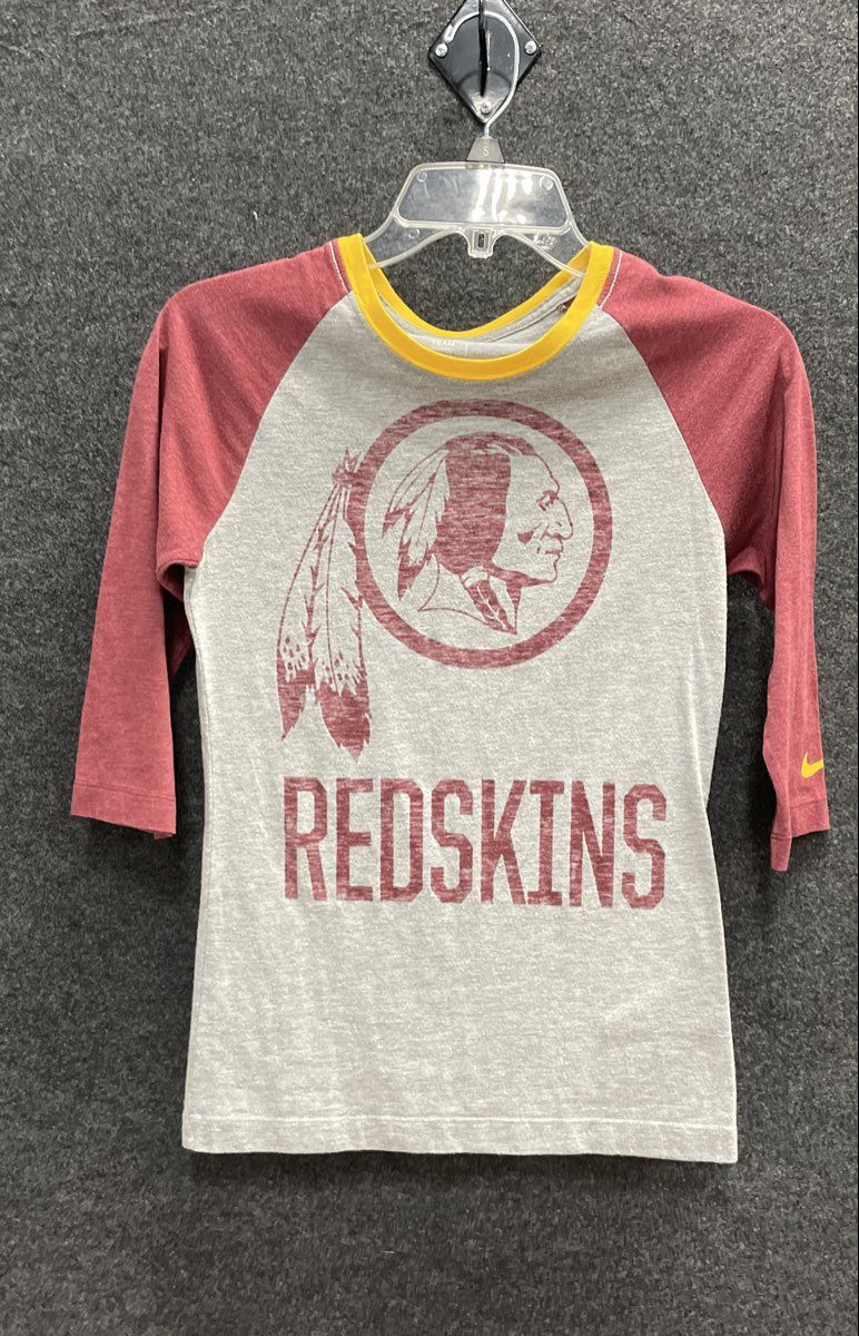 Washington Redskins NFL Nike Tri-Blend 3/4 Sleeve Raglan T-Shirt Sz S