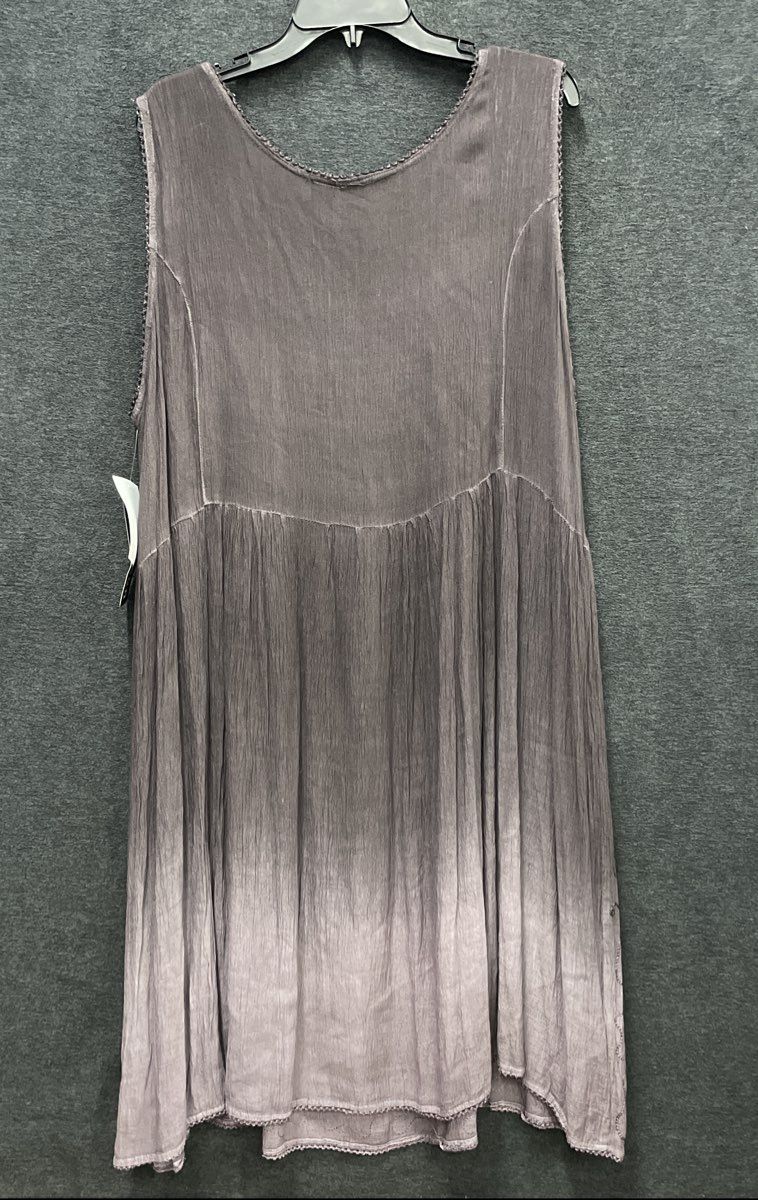 Raya Sun Women's Purple Ombre Embroidered Crinkle Cotton Rayon Dress Sz 3X NWT