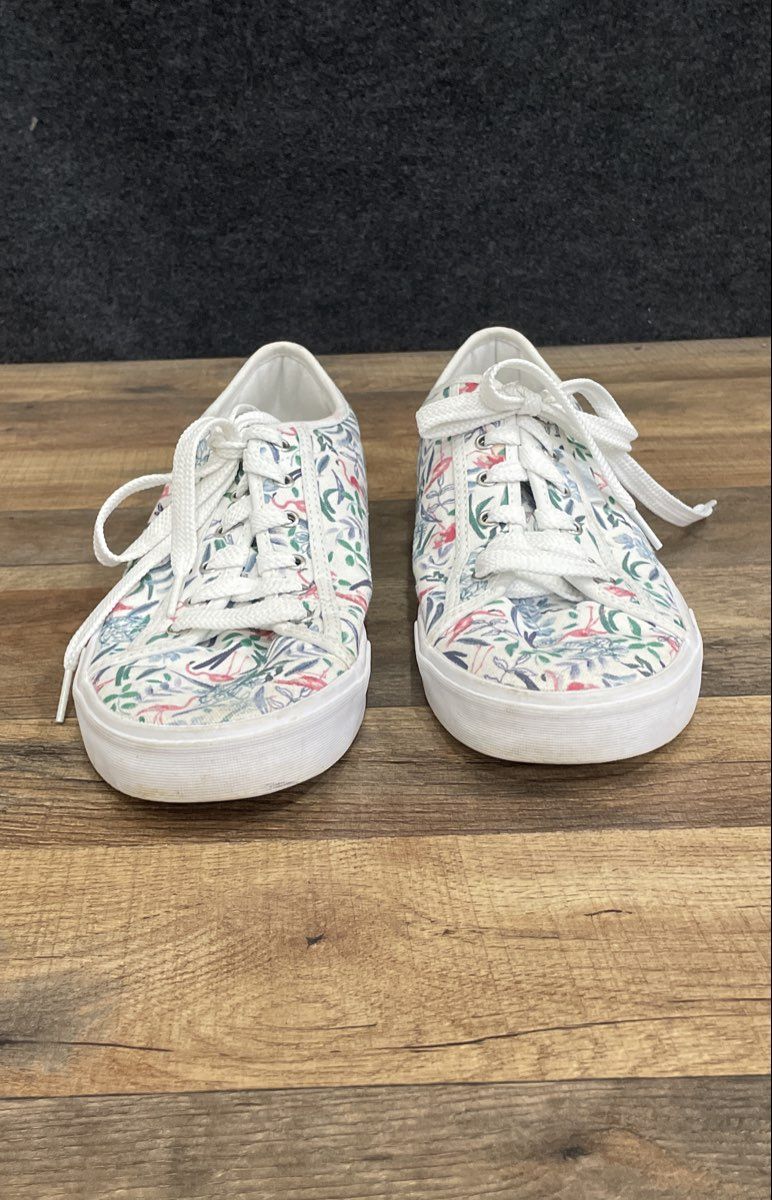 K-Swiss Kaysen Low White Floral Flamingo Print Canvas Sneakers Women's Size 11