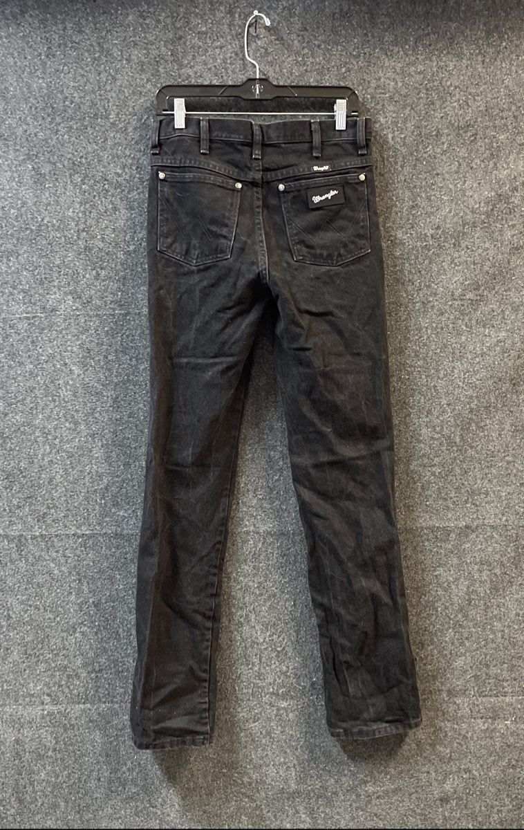 Wrangler Men's Black Denim Jeans 100% Cotton Straight Leg A102 Sz 30x34