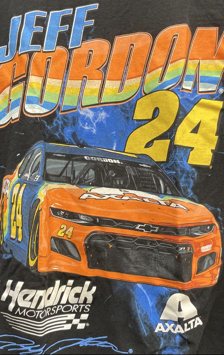 Hendrick Motorsports Men's NASCAR T-Shirt Black Jeff Gordon #24 Axalta Sz L