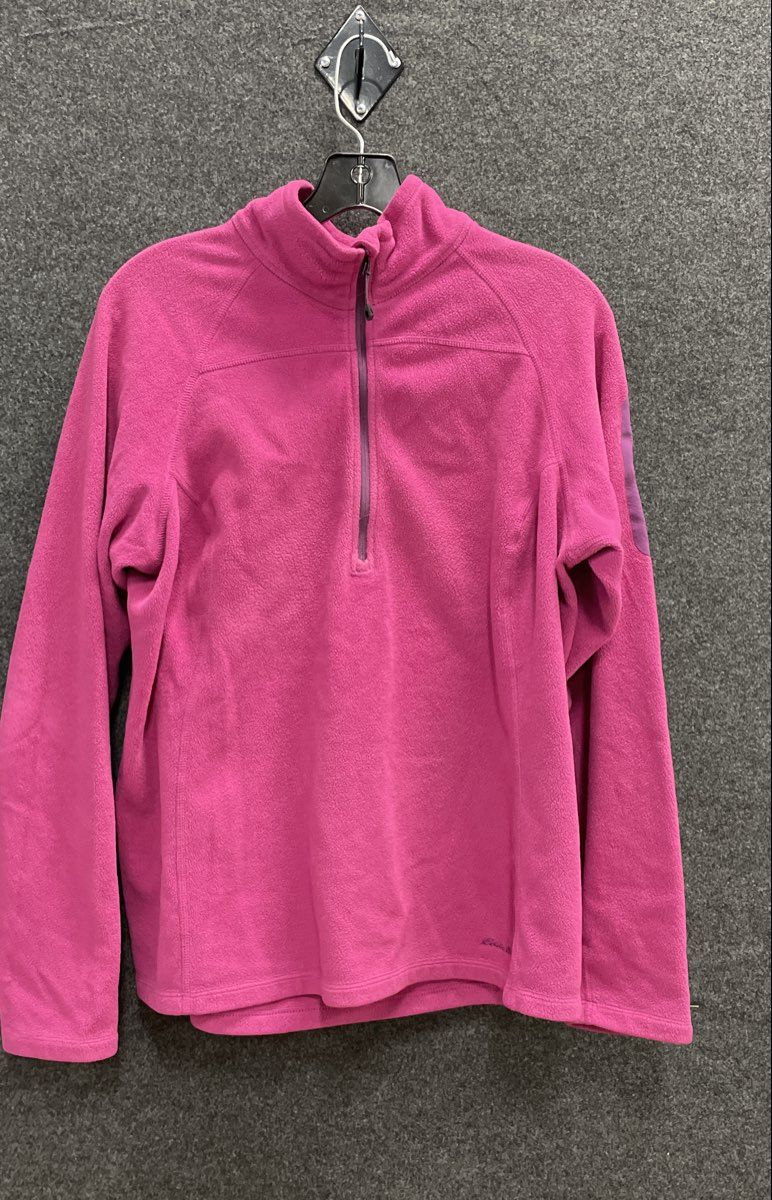 Eddie Bauer First Ascent Women's Magenta Mock Neck 1/4 Zip Fleece Pullover XL