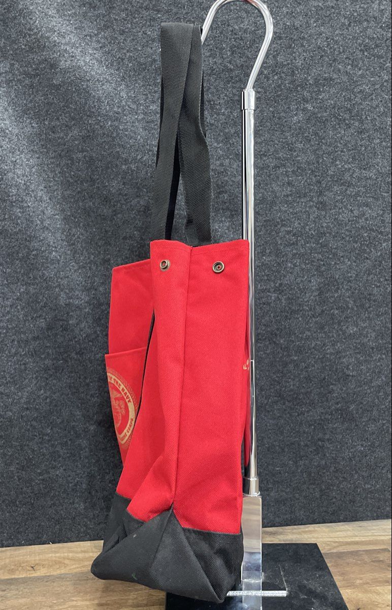 USMC United States Marine Corps General Dynamics Red Black Canvas Tote Bag 24"