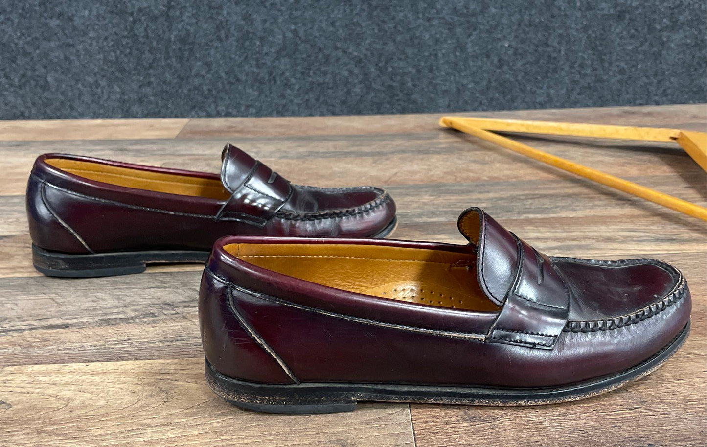 L.L. Bean Men's Classic Penny Loafer Burgundy Leather Shoes Size 9 M