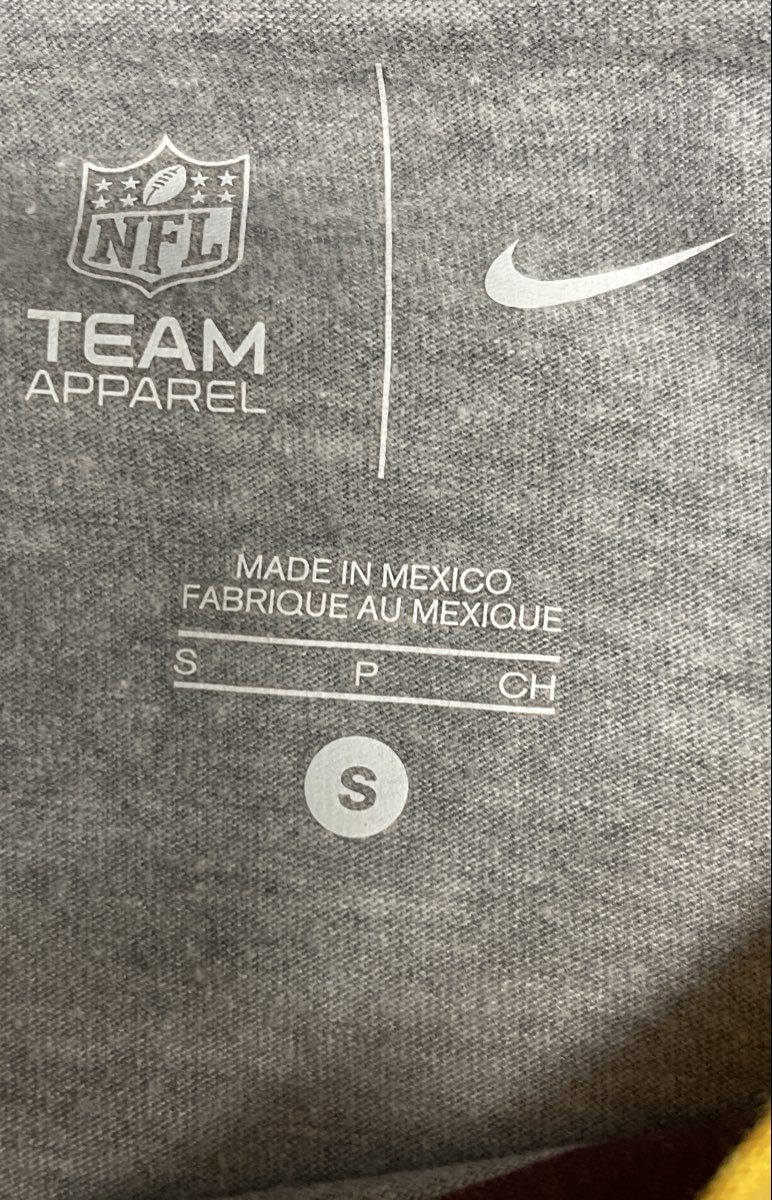 Washington Redskins NFL Nike Tri-Blend 3/4 Sleeve Raglan T-Shirt Sz S