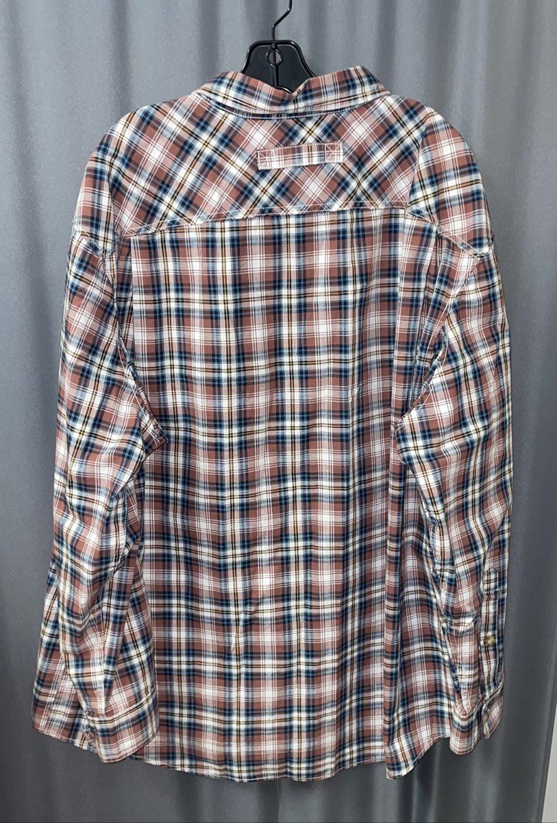 Duluth Trading Co Men's Button Up Shirt Red Plaid Long Sleeve Cotton 2XL