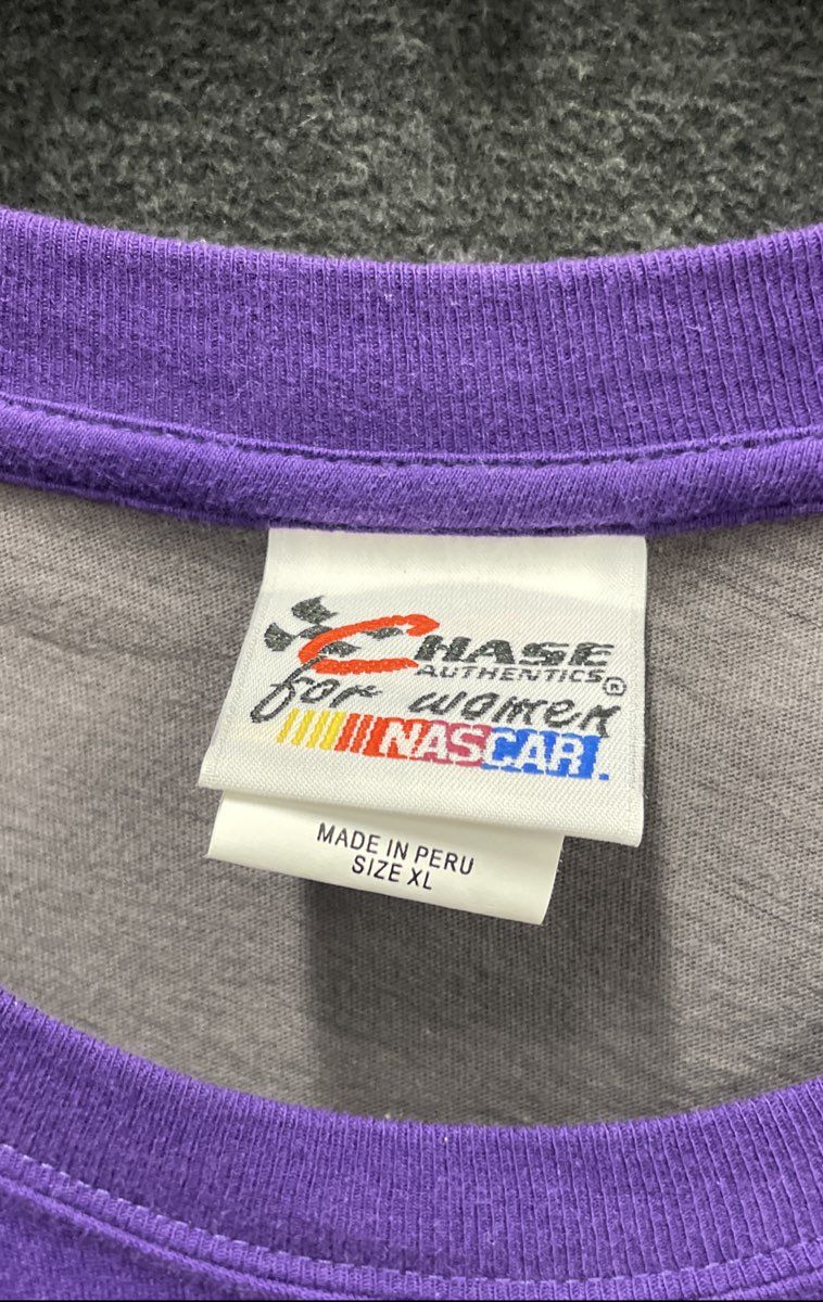 Chase Authentics Women's NASCAR Layered Shirt Purple Denny Hamlin #11 Sz XL