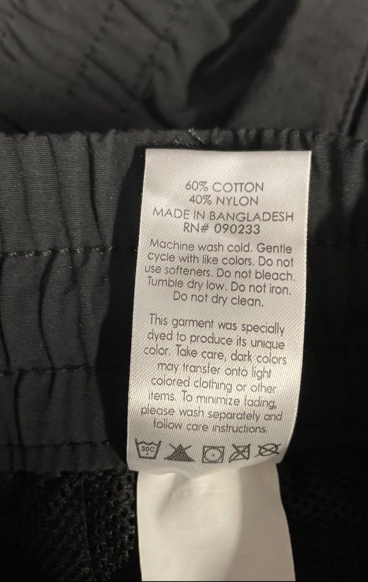 PACSUN Men's Black Baggy Nylon Cotton Blend Track Pants Piping NWT Sz L