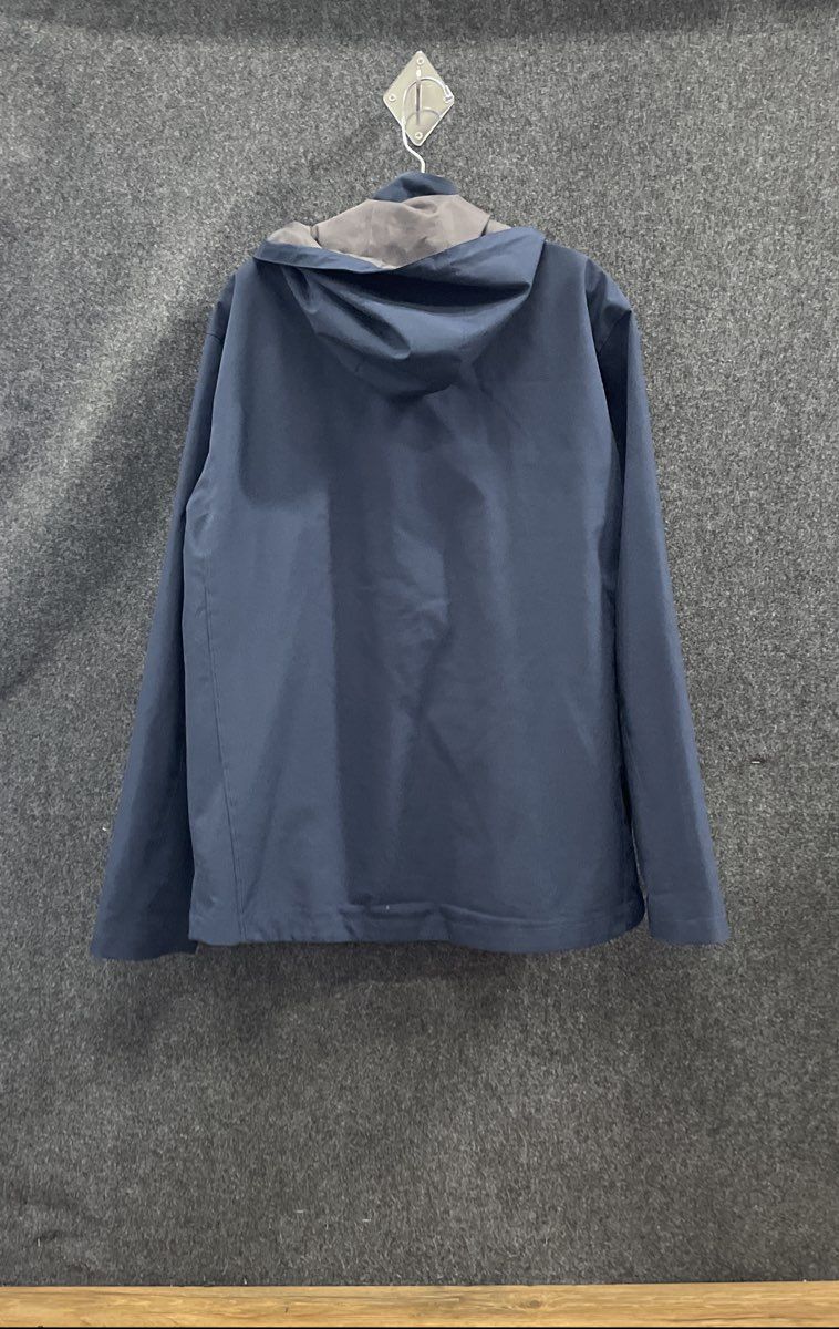 Nautica Men's Navy Blue Hooded Softshell Jacket Water Wind Resistant Stretch L