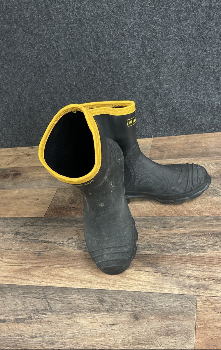 LaCrosse Black Yellow Rubber Waterproof Rain Work Boots Stock 200009 Size 7