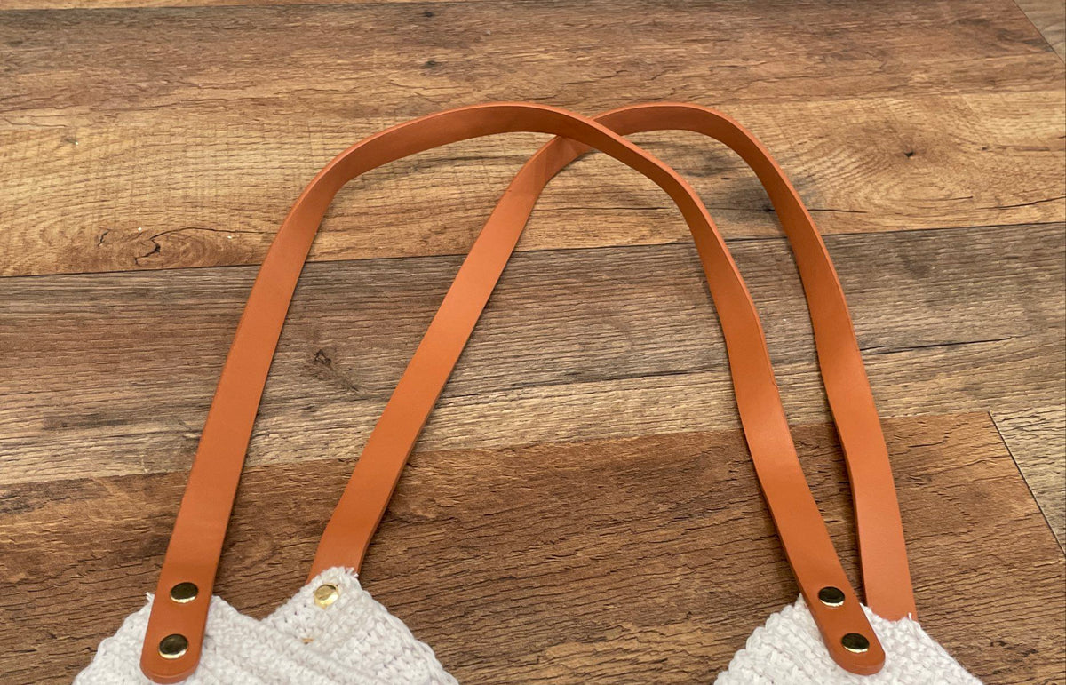 Unbranded White Woven Cotton Tote Bag with Tassel Gold Hardware
