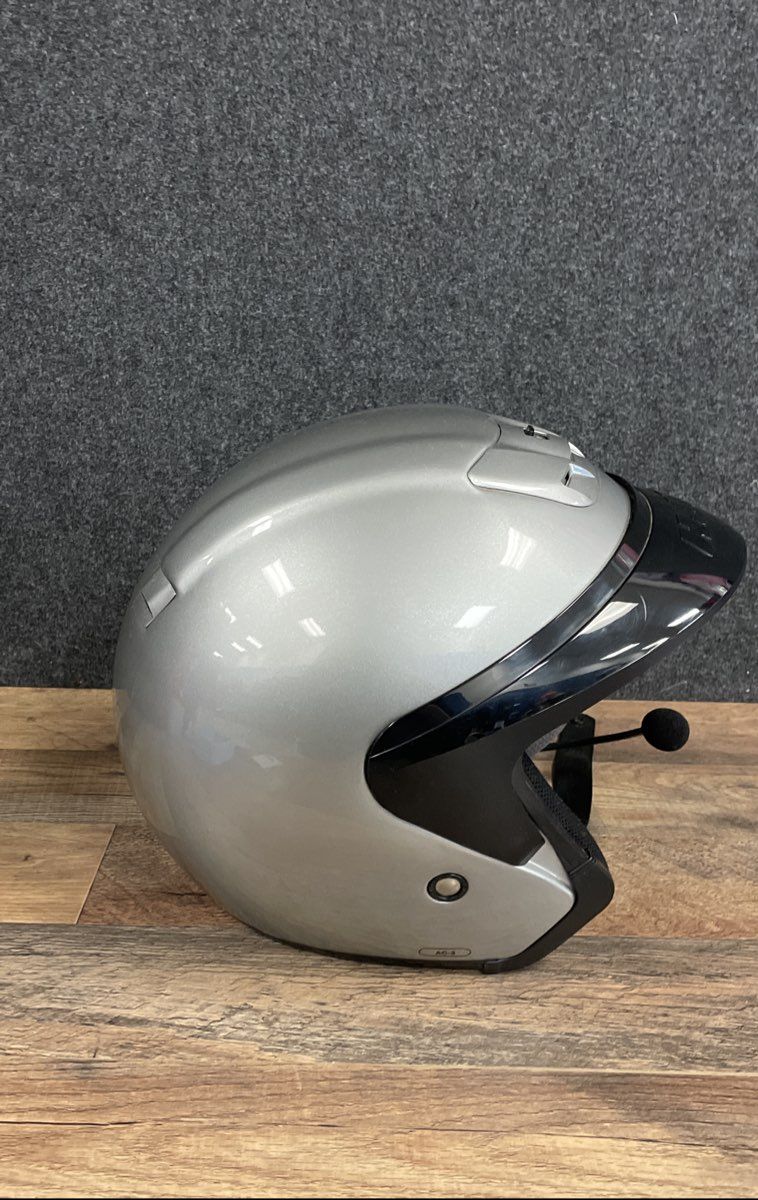 HJC AC-3 Half Helmet Silver XL Open Face DOT Snell Motorcycle Helmet Headset