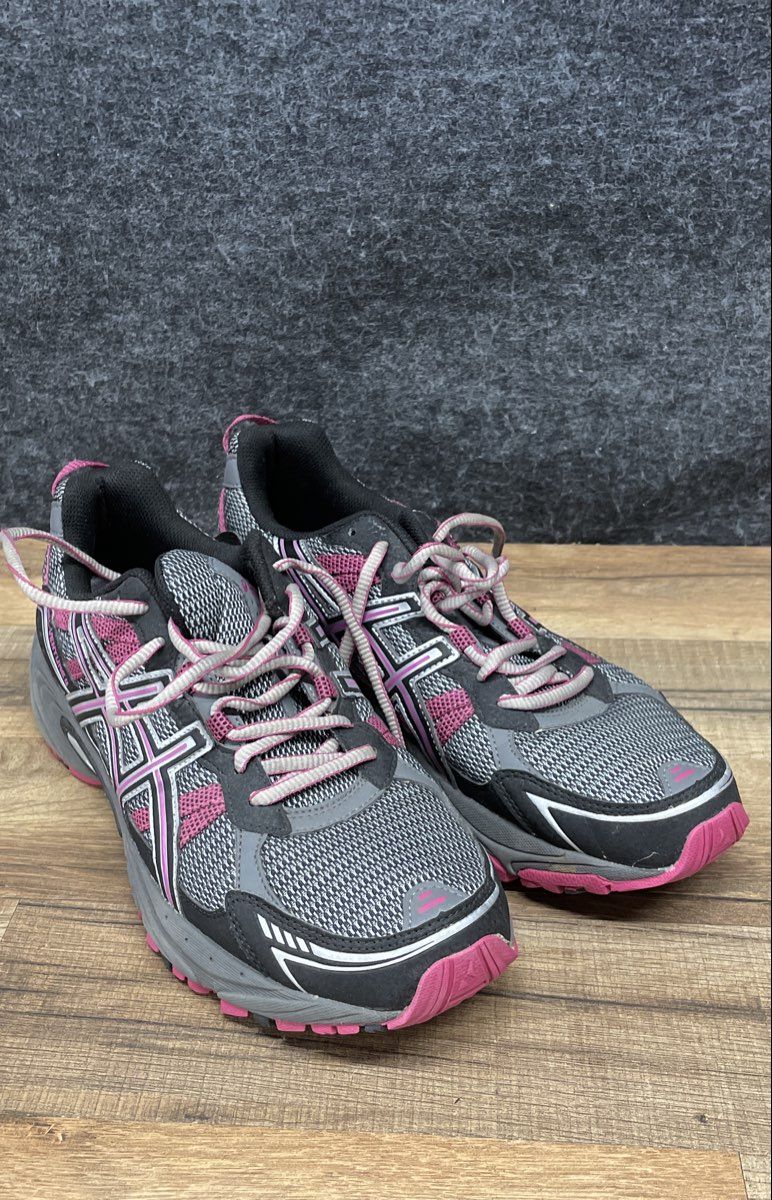 Asics Gel-Venture 4 Grey Black Pink Women's Trail Running Shoes Size 11