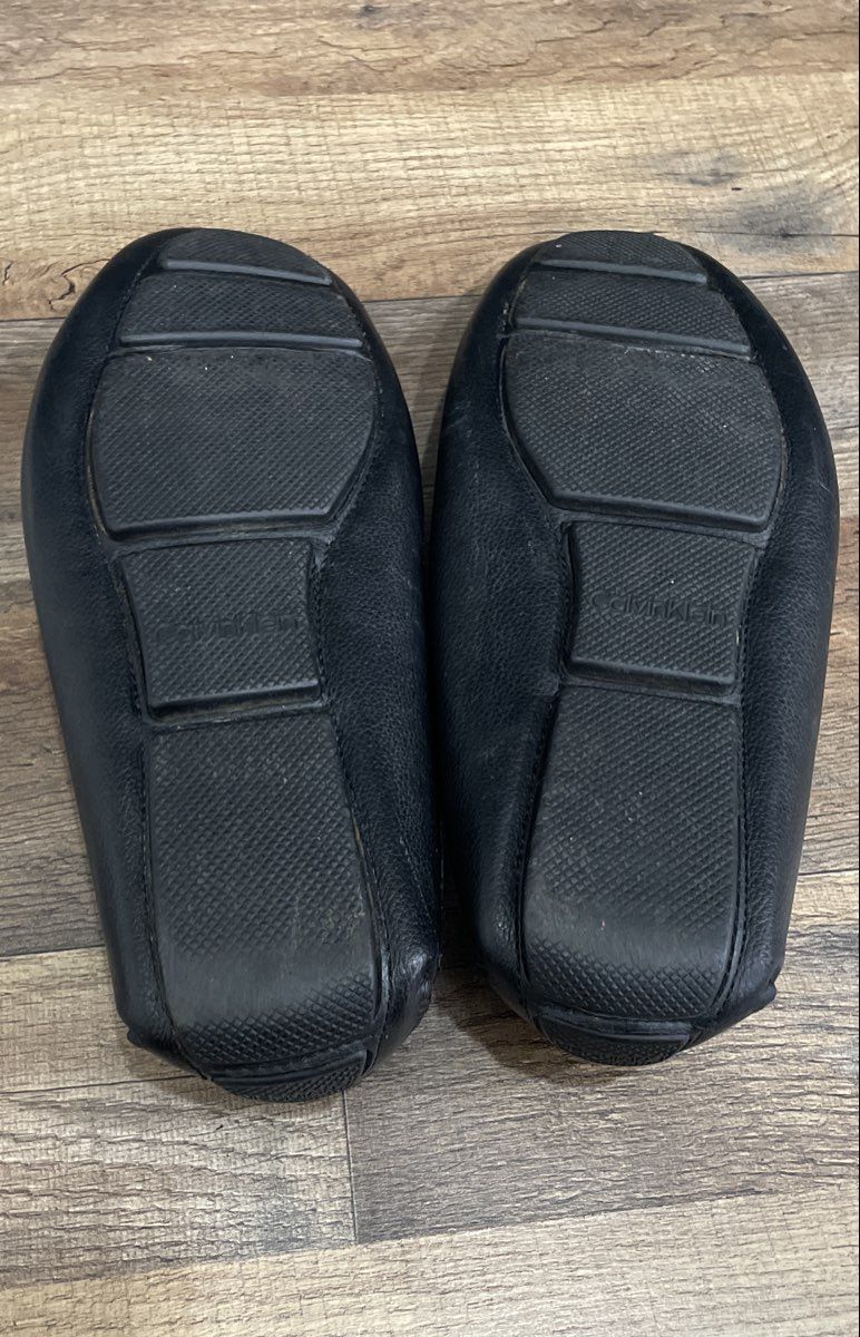 Calvin Klein Merwe Black Synthetic Leather Driving Loafers Men's Size 10