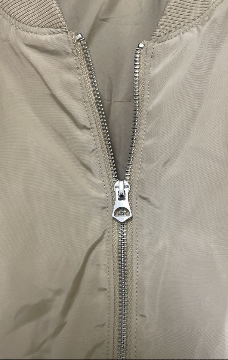 H&M Divided Women's Tan Ruched Sleeve Satin Bomber Jacket Sz S