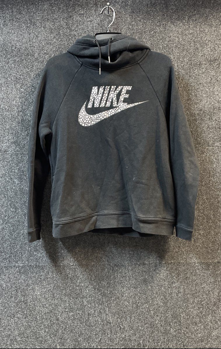 Nike Sportswear Women's Black Hoodie Polka Dot Bubble Swoosh Scuba Sz M