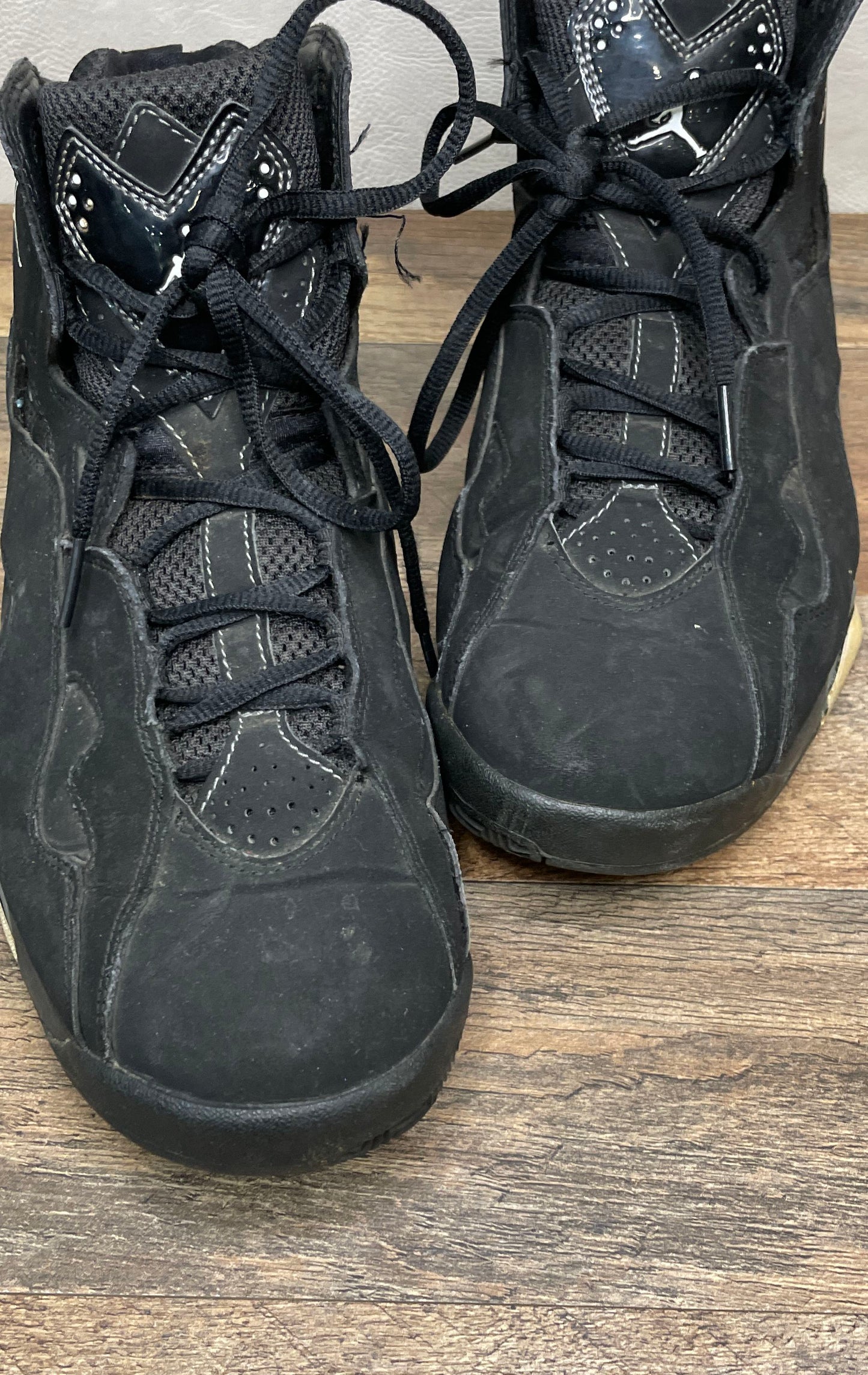 Nike Air Jordan True Flight Triple Black Basketball Sneakers Size 9