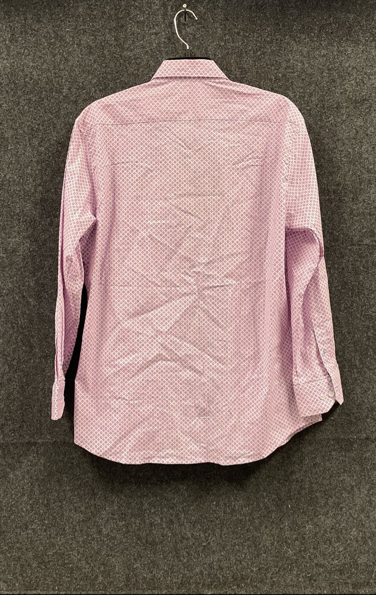 Tailorbyrd Men's Pink Geometric Long Sleeve Button Down Shirt Cotton Stretch SzL