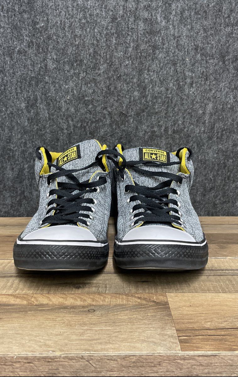 Converse Chuck Taylor All Star Street Mid Gray Yellow Sneakers Size 12