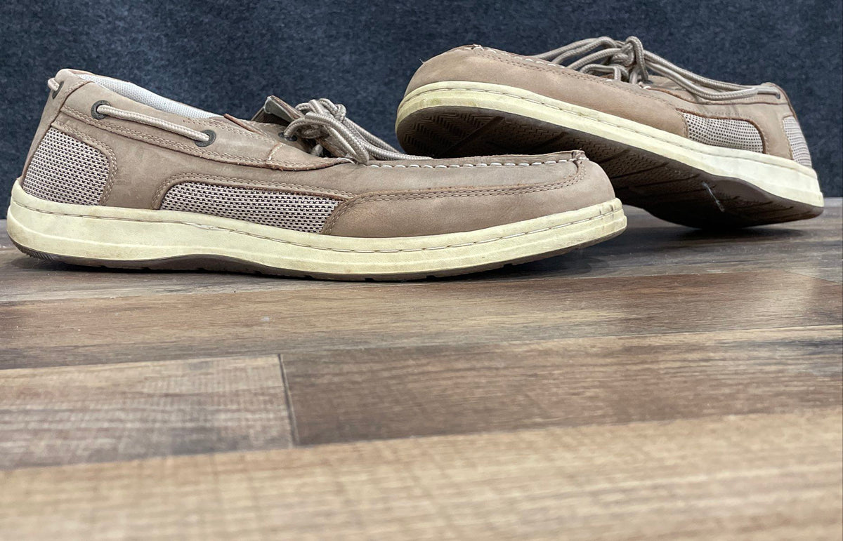 Dockers Men's Brown Leather Mesh Casual Boat Shoes Size 12M