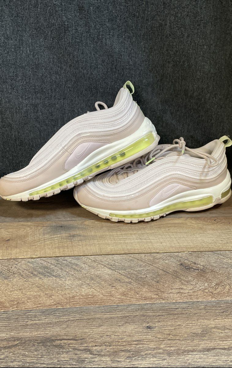 Nike Air Max 97 Pink White Lime Green Women's Running Sneakers Size 9.5