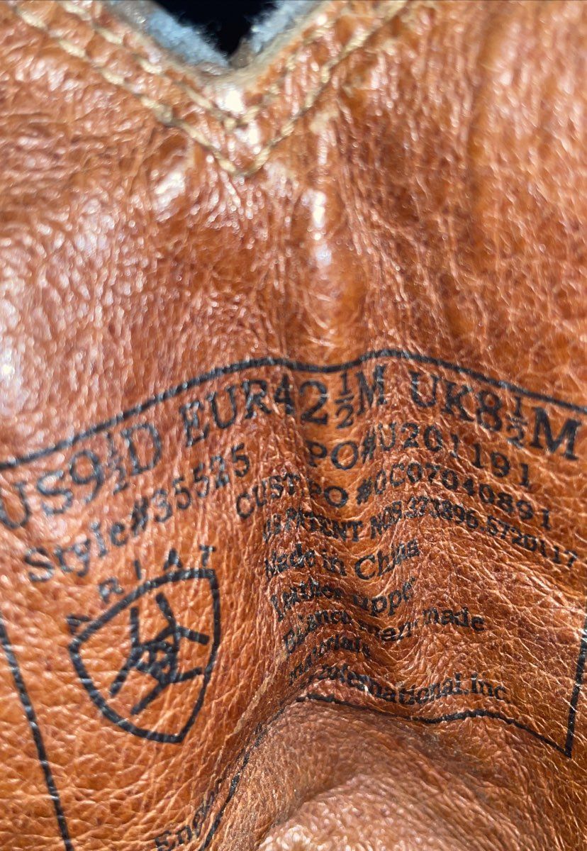 Ariat Heritage Roper 35525 Brown Leather Western Cowboy Boots Men's Size 9.5 D