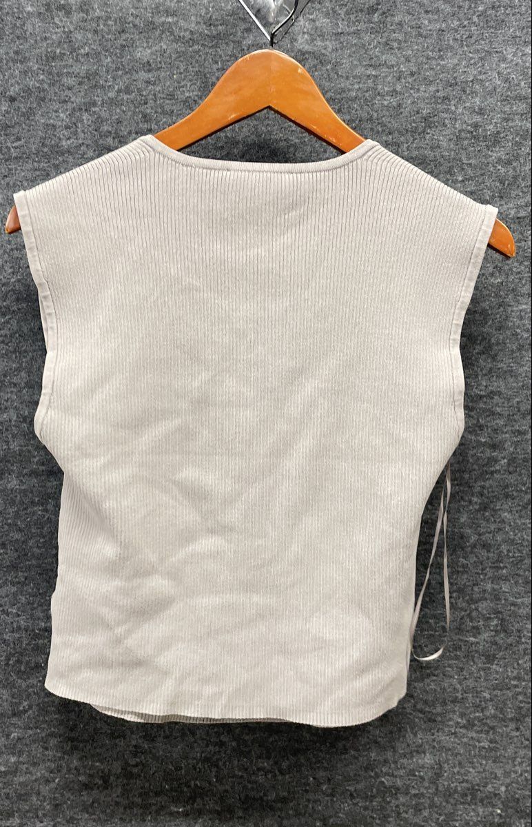 House of Harlow 1960 Women's Grey Ribbed Knit Square Neck Tank Top Sz L NWT