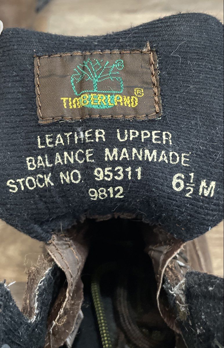 Vintage Timberland 95311 Dark Brown Leather Mid Hiking Boots Women's Size 6.5 M