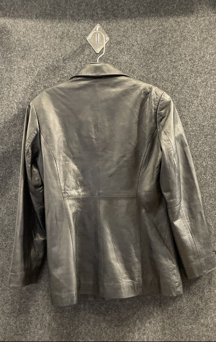 Charles Klein Men's Black Genuine Leather 3-Button Jacket Blazer Coat Sz S