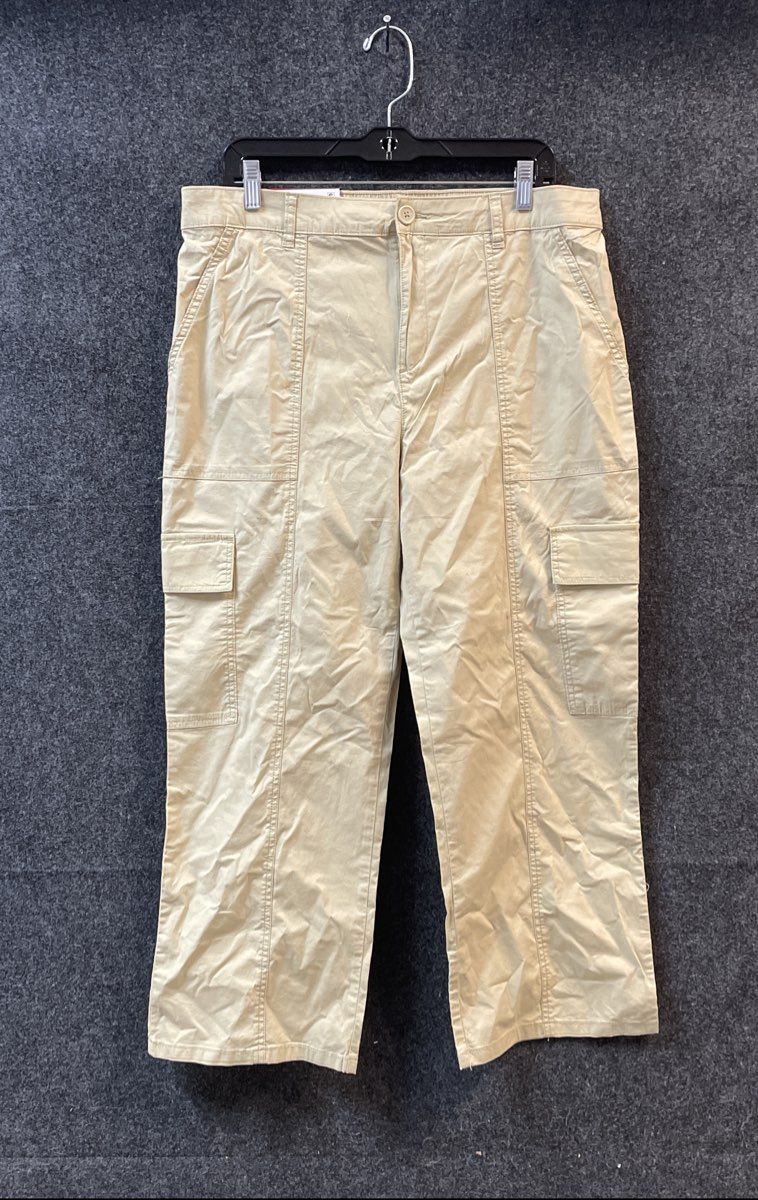 Social Standard by Sanctuary Women's Tan Portside Cargo Crop Pants Size XL