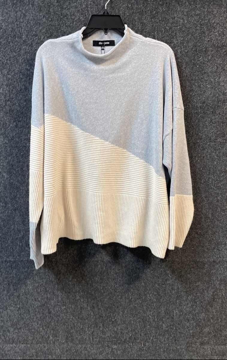 Chloe + Jasmine Women's Mock Neck Colorblock Mixed Knit Sweater NWT Sz 3X