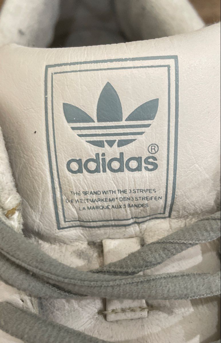 Vintage 2003 Adidas Superstar Tim Duncan 21 White Blue Sneakers Size 8