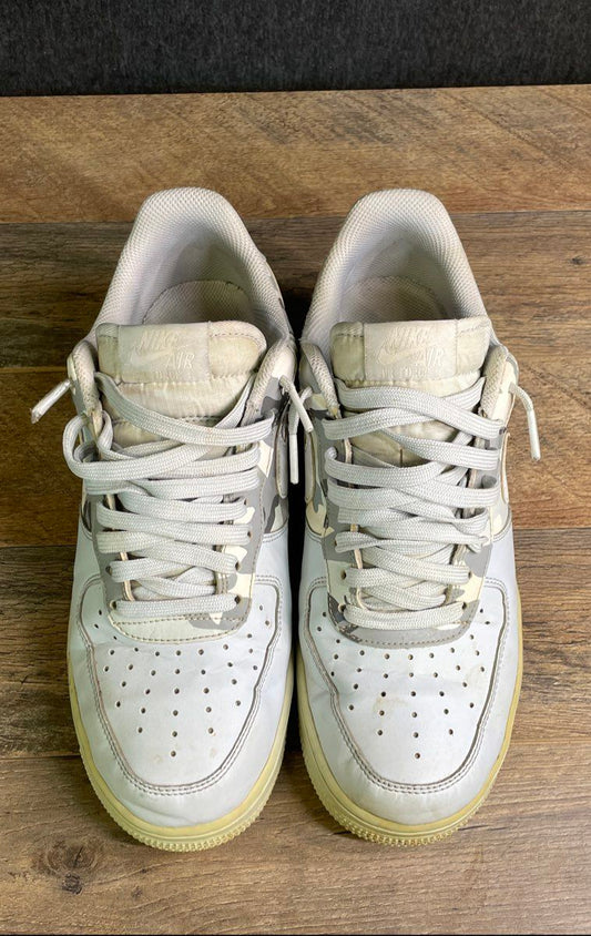 Nike Air Force 1 Low 07 LV8 White Grey Camo Sneakers Size 8