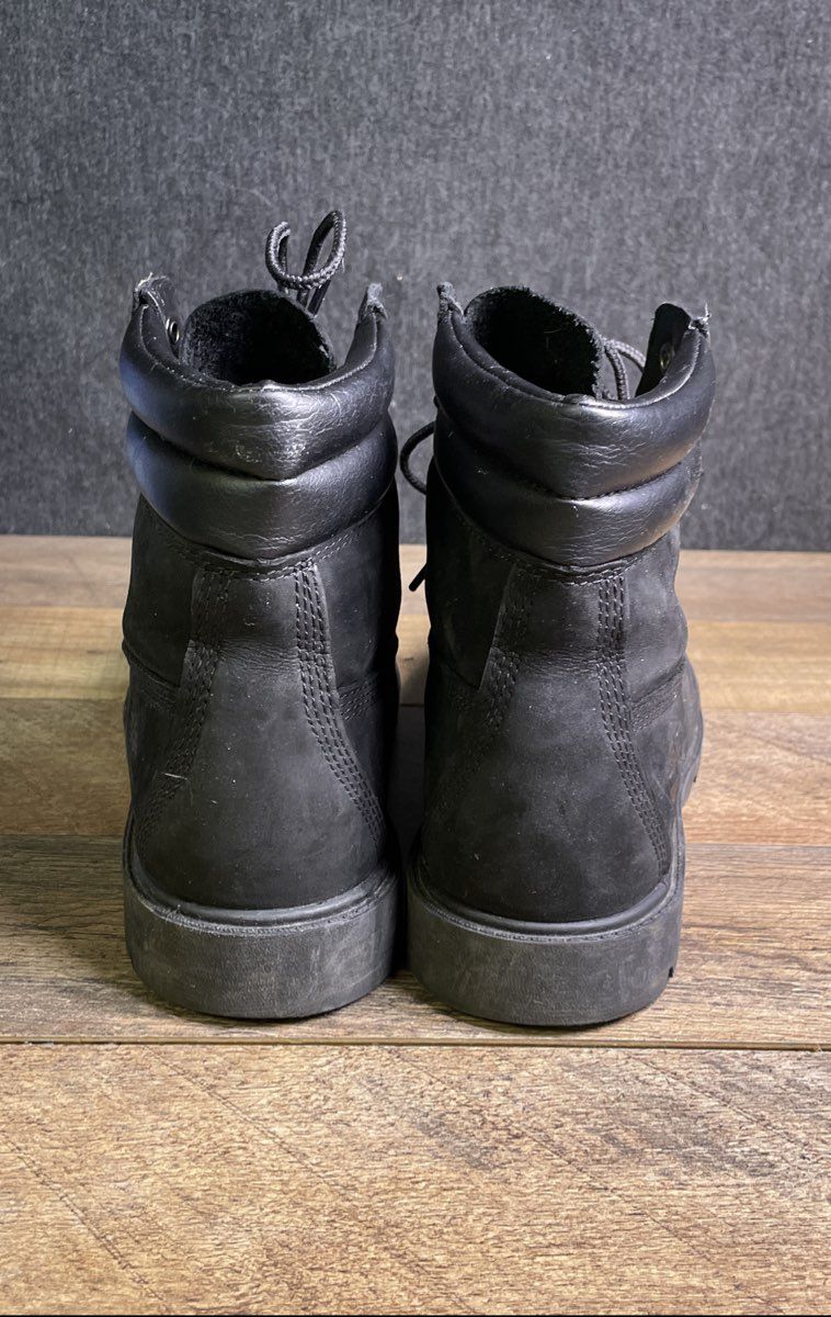 Timberland 6-Inch Premium Waterproof Black Nubuck Leather Boots Size 7.5