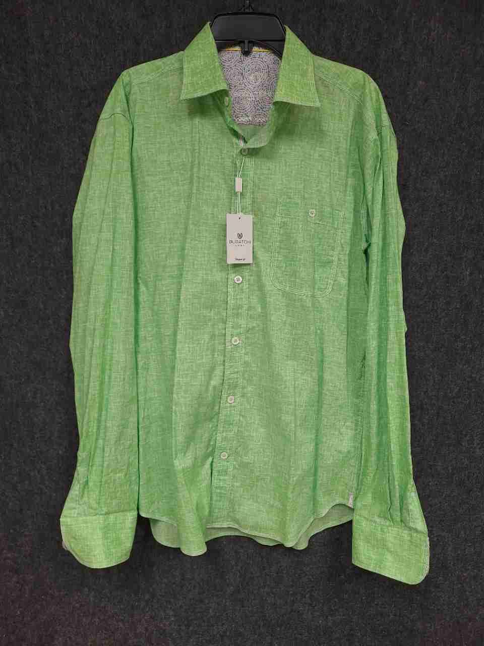 Bugatchi Men's Paradise Green Shaped Fit Cotton Button Down Shirt NWT Sz M