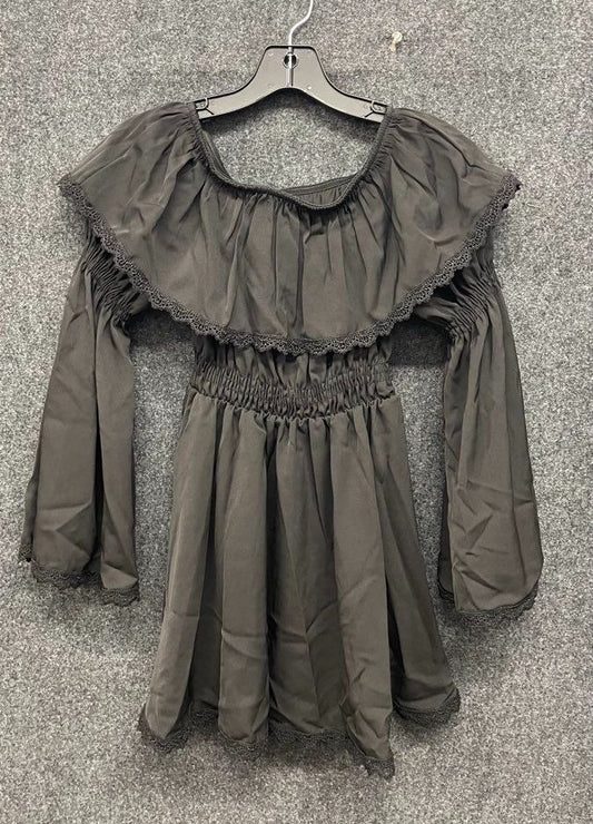 Romantic House Women's Black Off Shoulder Ruffle Long Sleeve Dress Size L