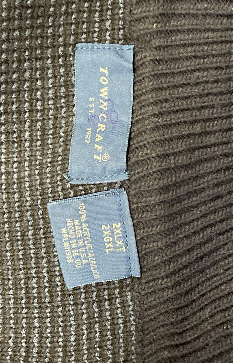 Vintage 90s Town Craft Men's Blue Geometric Aztec Quarter Zip Sweater Sz 2XLXT
