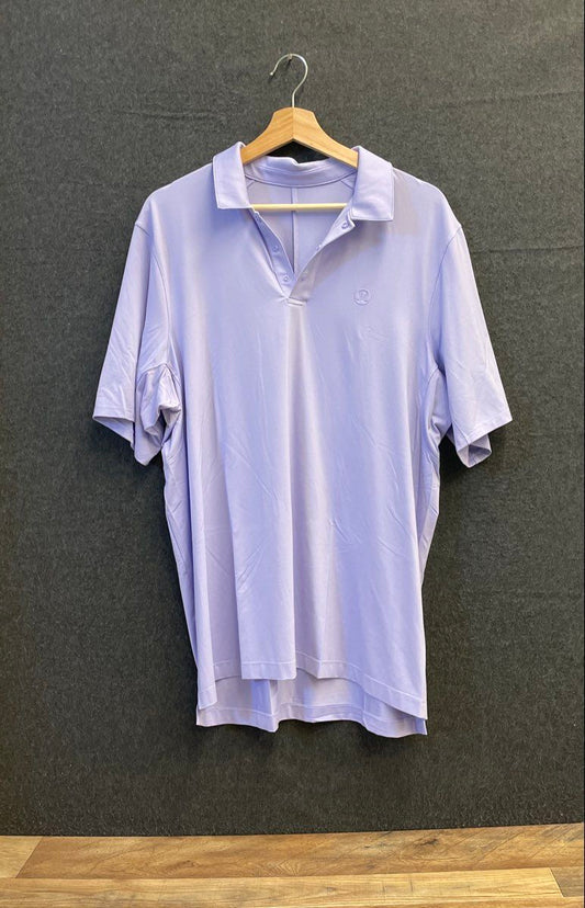 Lululemon Men's Purple Short Sleeve Snap Placket Performance Polo Shirt