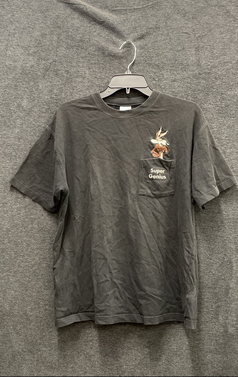 Vintage 1999 Wile E. Coyote Super Genius Pocket T-Shirt Warner Bros Sz S
