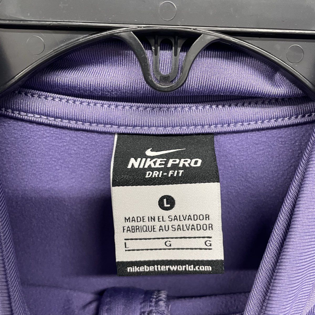 Nike Pro Dri-FIT Women's 1/4 Zip Pullover Purple Fleece Lined Thumbholes Sz L
