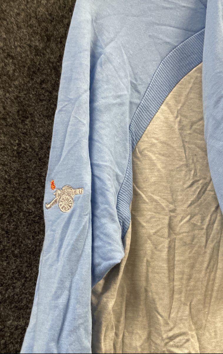 FootJoy Women's Color Block Hoodie Blue Grey Heather Funnel Neck Arsenal Sz M