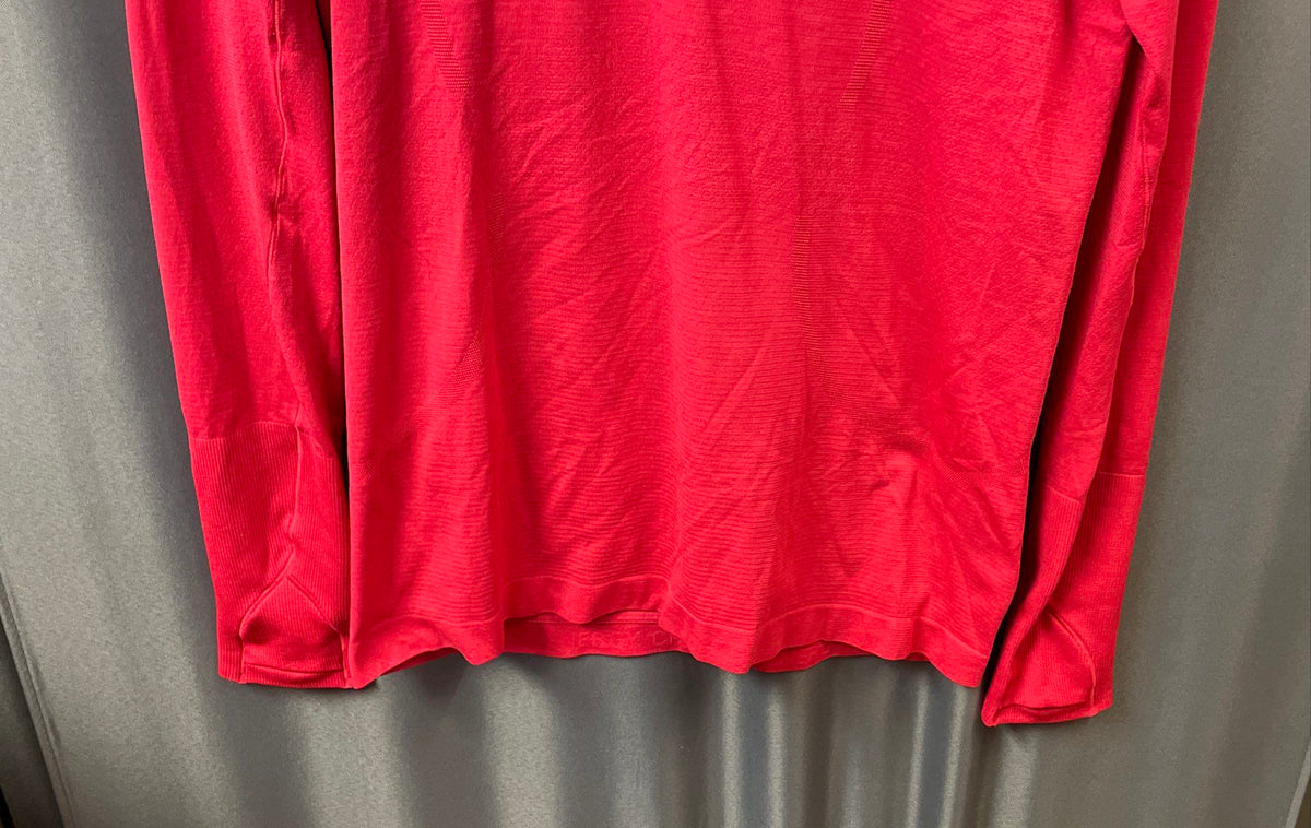 Lululemon Women's Swiftly Tech Long Sleeve Running Shirt Red Seamless Sz M