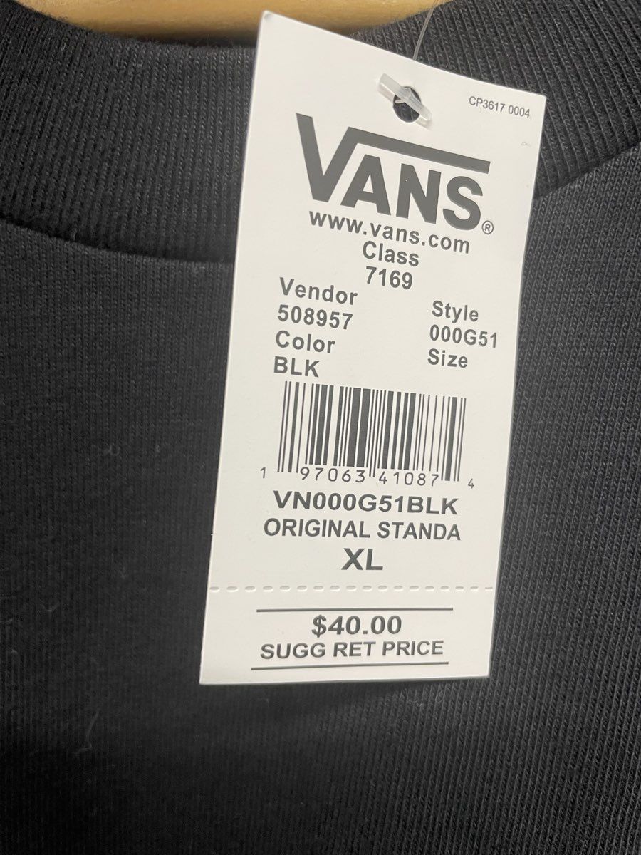 Vans Men's Original Standards Loose T-Shirt Black Cotton Sz XL NWT
