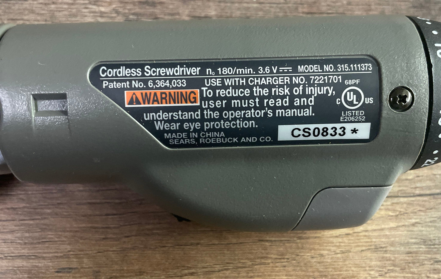 Craftsman 3.6V BriteDriver Cordless Screwdriver Kit w/ Case 315.111373