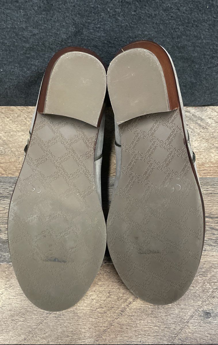 Vionic Serena Grey Suede Side Zip Tassel Ankle Booties Women's Size 6.5